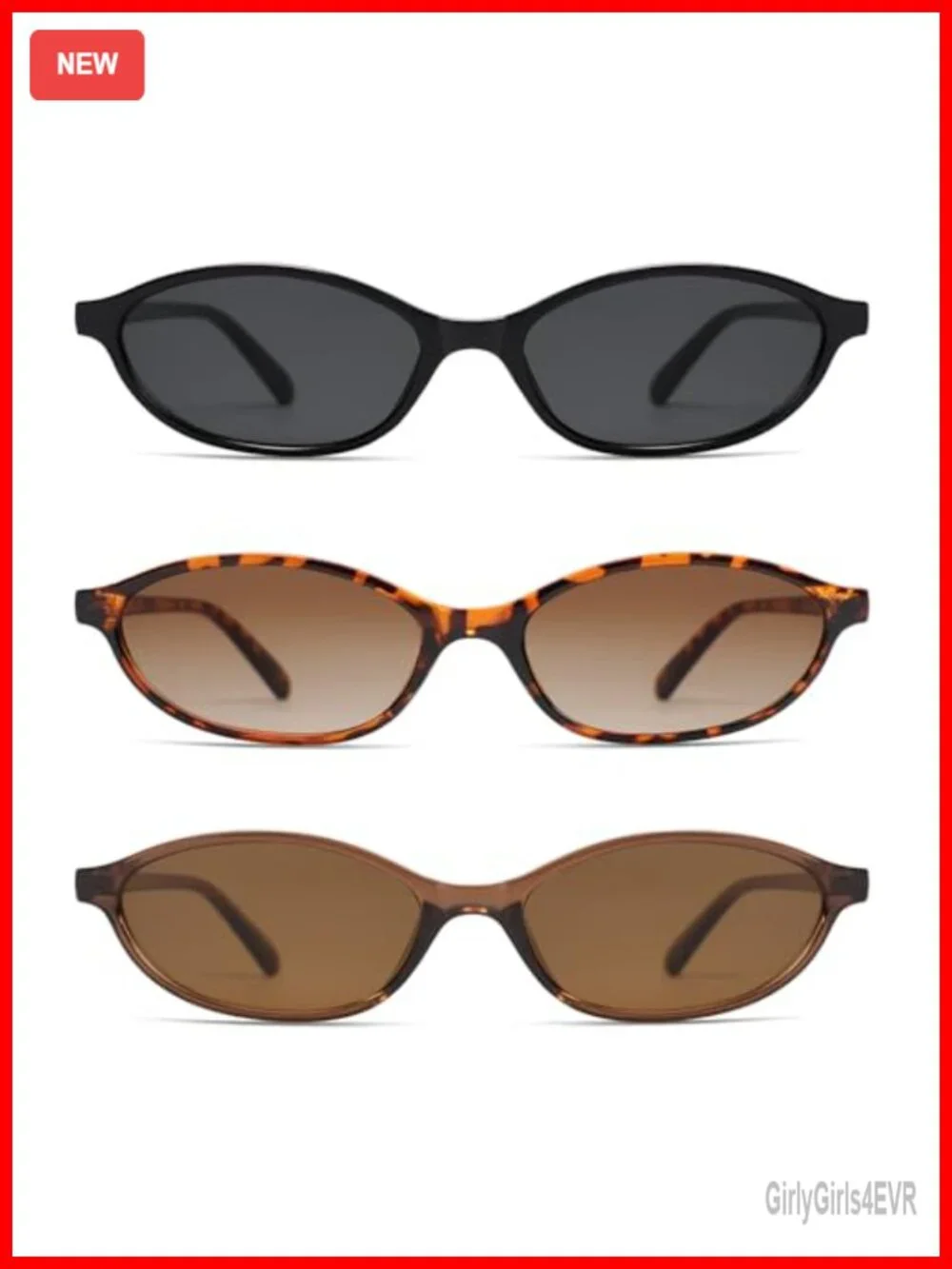Retro Oval Cat Eye Sunglasses Women Y2K 2000s UV Protection 3 Pack
